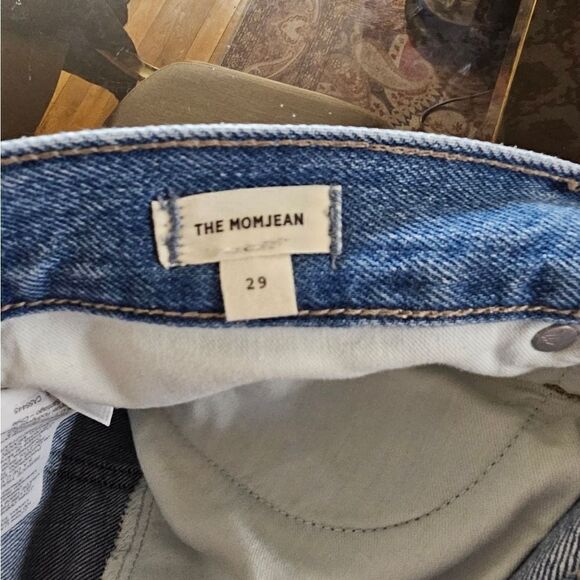 Madewell The Mom Jean High Waist Light Wash Ankle Ripped Distressed Raw Hem 29 - Picture 11 of 13